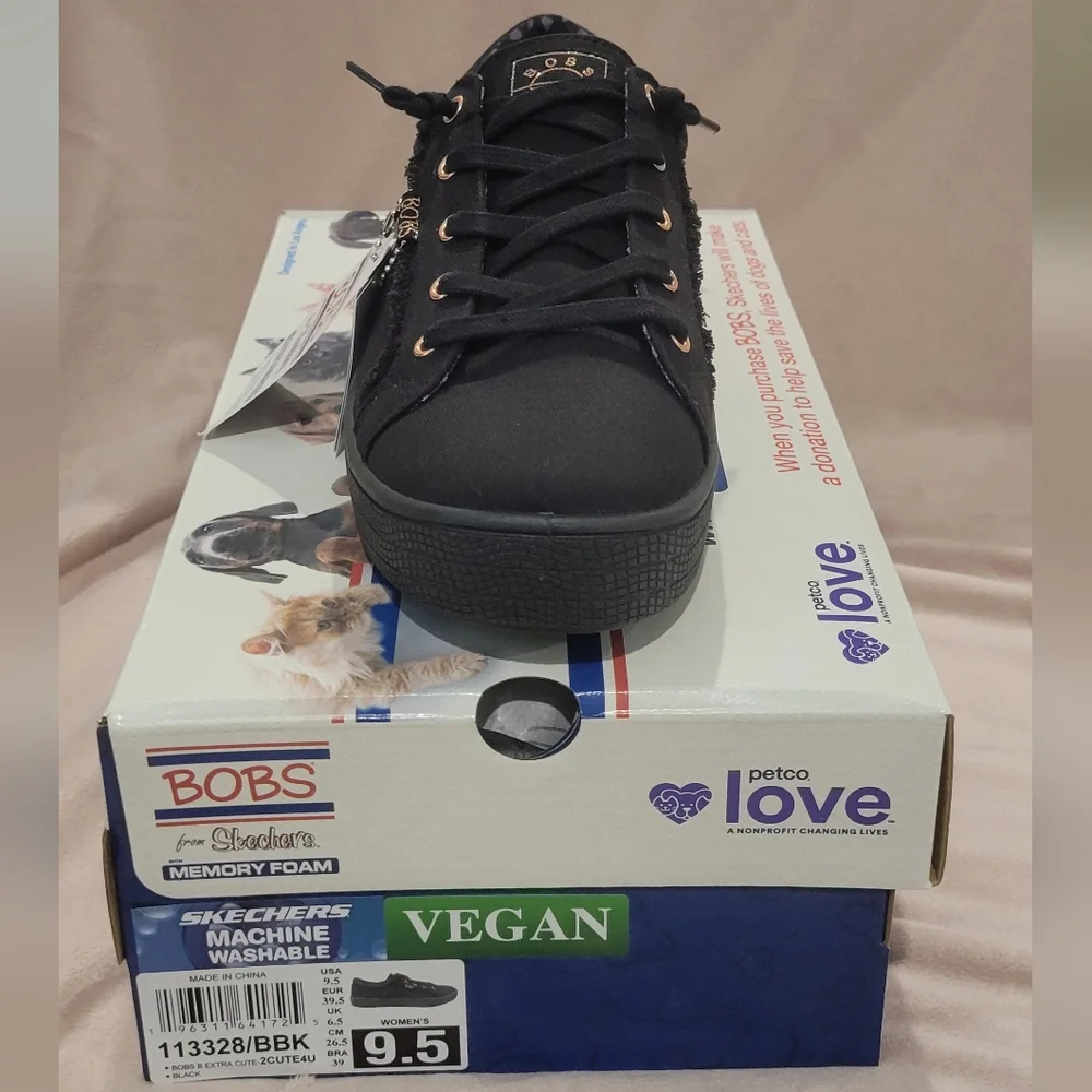 Skechers BOBS Black Women Sneakers - Picture 3 of 5